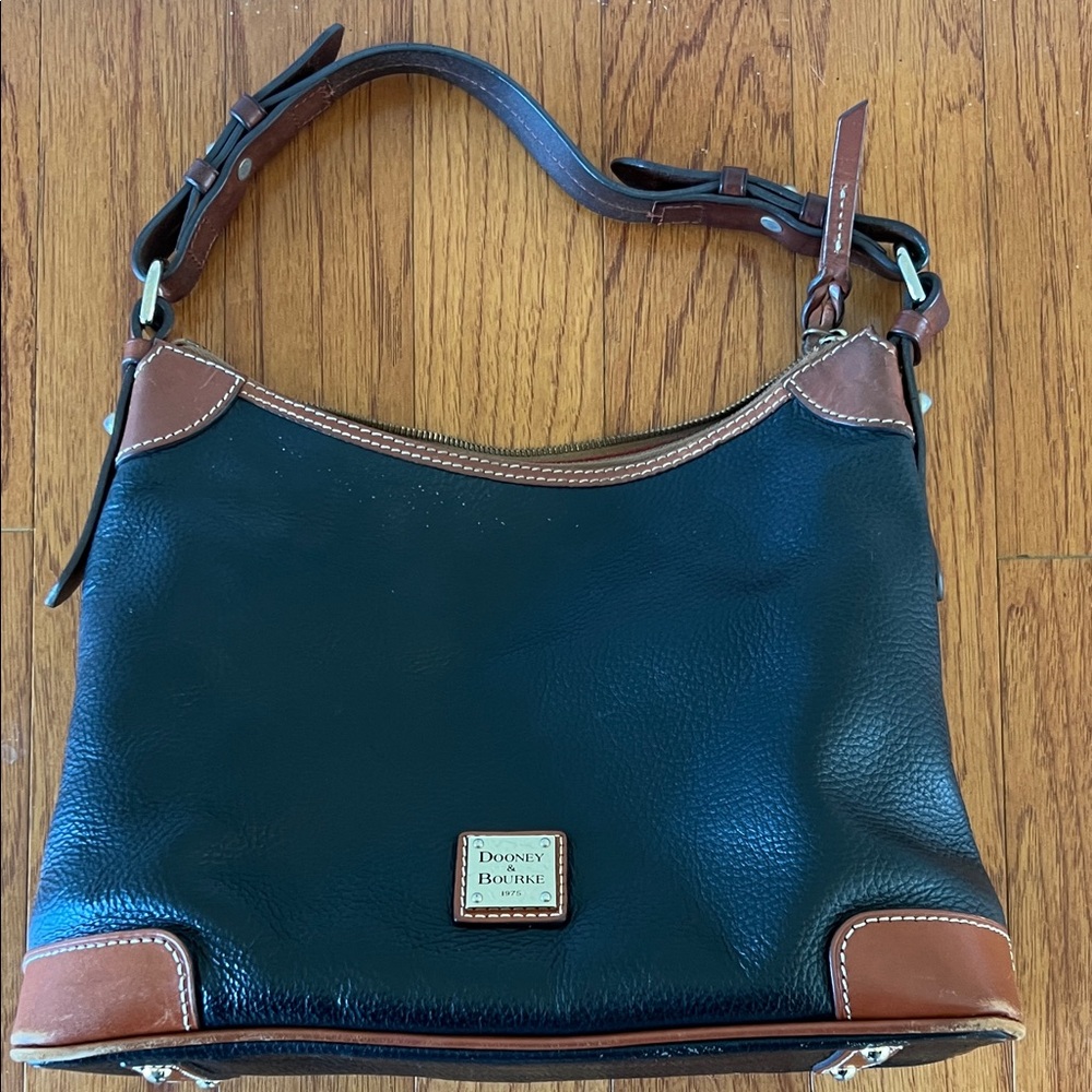 Dooney & Bourke Navy and Tan Shoulder Bag